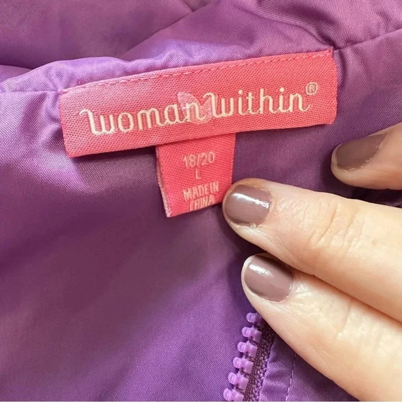 Woman within L‎ 18/20 purple lightweight windbreaker jacket - Picture 5 of 6